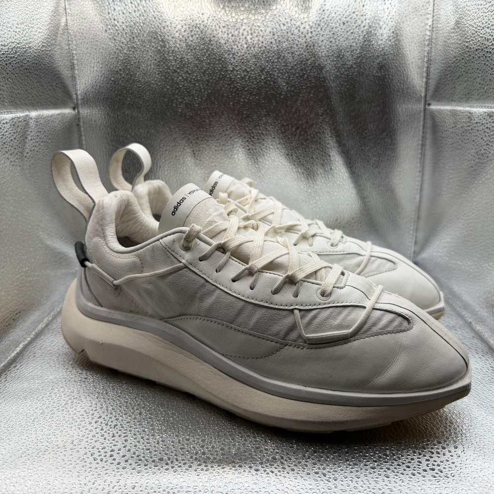 Size 9.5 Adidas Y-3 Yohji Yamamoto Shiku Run Core White Mens Sneakers HQ6666